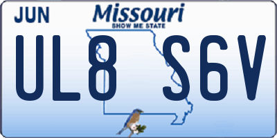 MO license plate UL8S6V