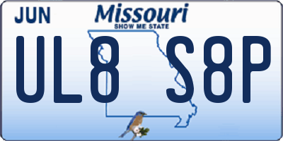 MO license plate UL8S8P