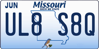 MO license plate UL8S8Q