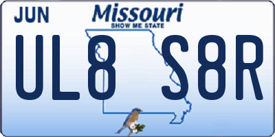 MO license plate UL8S8R