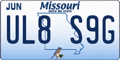 MO license plate UL8S9G