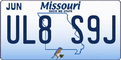 MO license plate UL8S9J