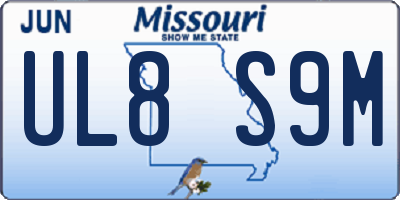 MO license plate UL8S9M