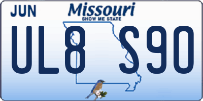 MO license plate UL8S9O