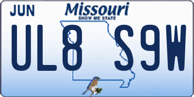 MO license plate UL8S9W