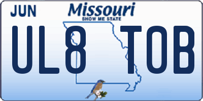 MO license plate UL8T0B