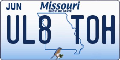 MO license plate UL8T0H