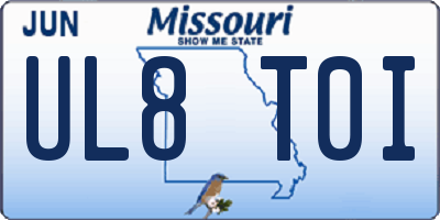 MO license plate UL8T0I