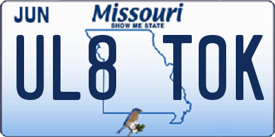 MO license plate UL8T0K