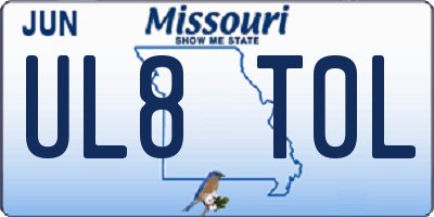 MO license plate UL8T0L