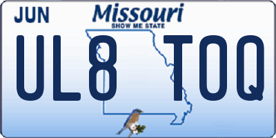 MO license plate UL8T0Q