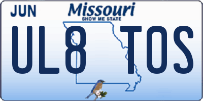 MO license plate UL8T0S