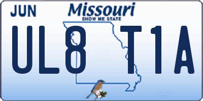MO license plate UL8T1A