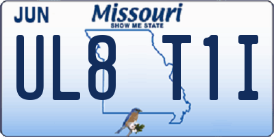 MO license plate UL8T1I