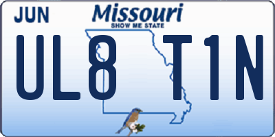 MO license plate UL8T1N
