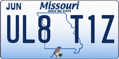 MO license plate UL8T1Z