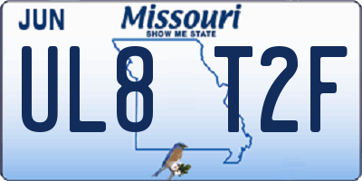 MO license plate UL8T2F