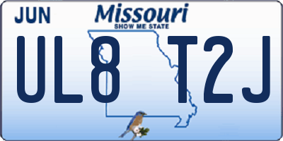 MO license plate UL8T2J