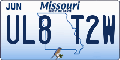 MO license plate UL8T2W
