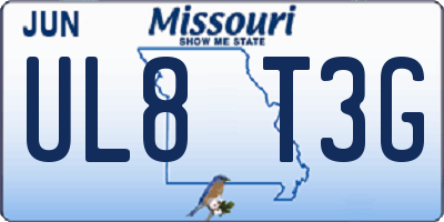 MO license plate UL8T3G