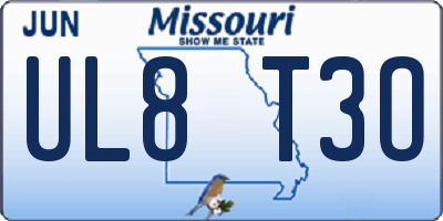 MO license plate UL8T3O