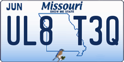 MO license plate UL8T3Q