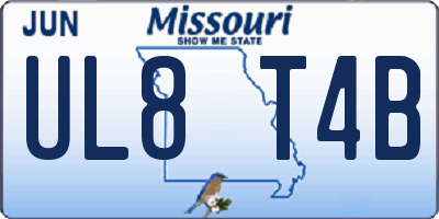 MO license plate UL8T4B
