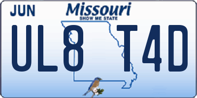 MO license plate UL8T4D