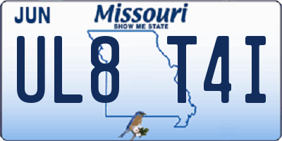 MO license plate UL8T4I