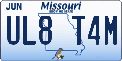 MO license plate UL8T4M