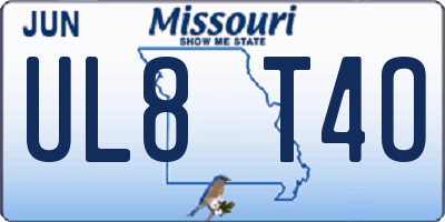 MO license plate UL8T4O