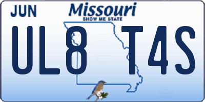 MO license plate UL8T4S
