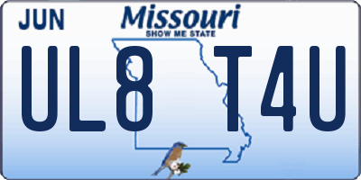 MO license plate UL8T4U