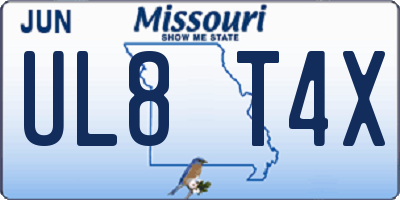MO license plate UL8T4X