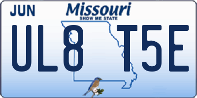MO license plate UL8T5E