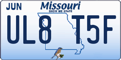 MO license plate UL8T5F