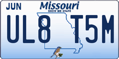 MO license plate UL8T5M