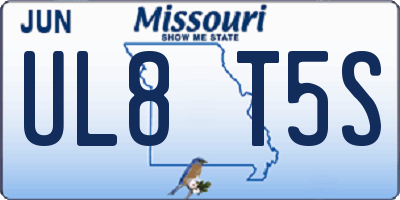 MO license plate UL8T5S