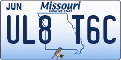 MO license plate UL8T6C