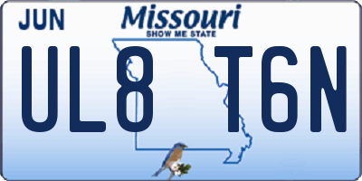 MO license plate UL8T6N