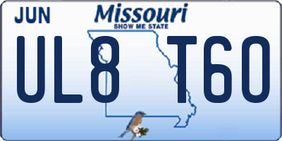 MO license plate UL8T6O