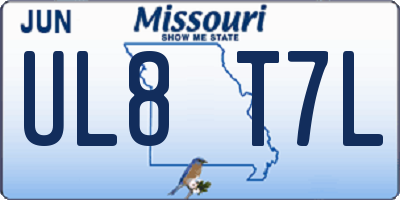 MO license plate UL8T7L