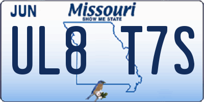 MO license plate UL8T7S
