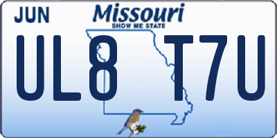 MO license plate UL8T7U