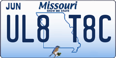 MO license plate UL8T8C