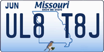 MO license plate UL8T8J