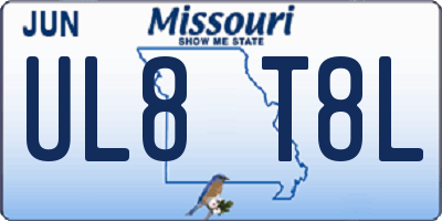 MO license plate UL8T8L