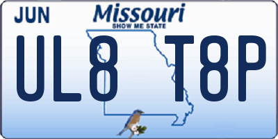 MO license plate UL8T8P