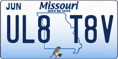 MO license plate UL8T8V