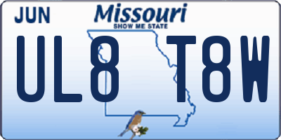 MO license plate UL8T8W